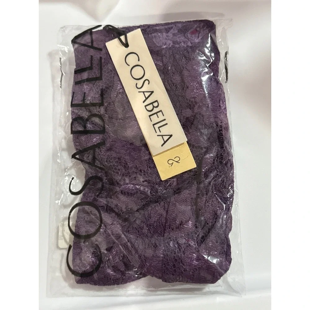 Cosabella Never Say Never Men's Classic G-String‎ Zaadi Purple Lace Thong size L